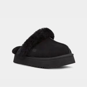 Black Ugg Slippers- Platform